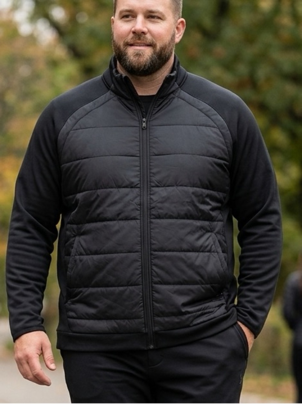 Men’s 3XL Spyder Black Quilted Hybrid Active Jacket outdoor jogging casual 1399